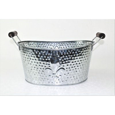 1086- FDL HAMMERED SILVER SMALL TUB